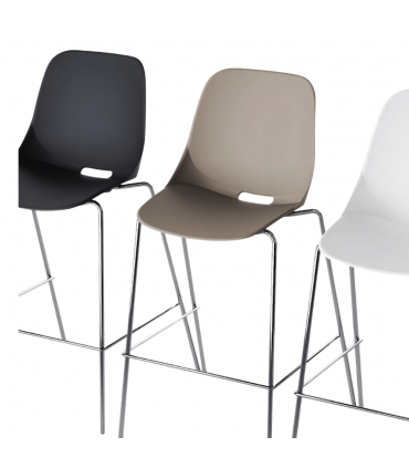 Sgabello con telaio cromato Luna by Compir