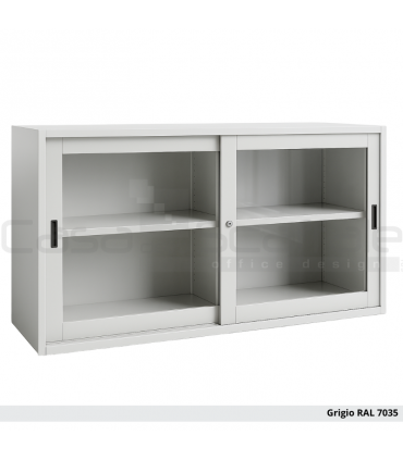 Armadio basso ad ante scorrevoli in vetro
