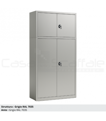 Armadio metallico ante battenti con sopralzo