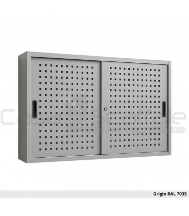 Armadio metallico basso ad ante scorrevoli lamiera forata