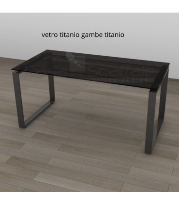 Scrivania con piano in vetro e gamba ad anello chiuso Loft