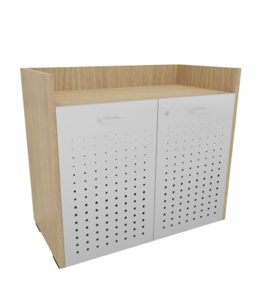 Mobile in legno con ante in metallo forate by Las