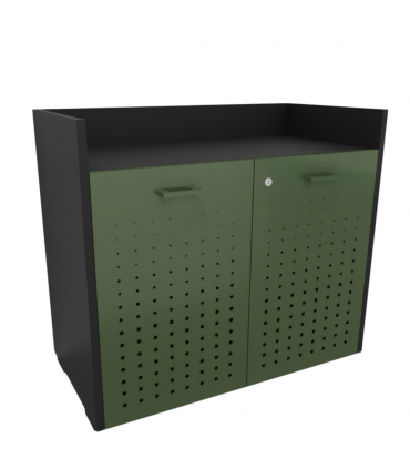 Mobile in legno con ante in metallo forate by Las