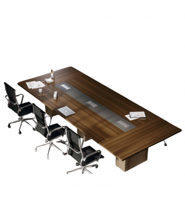 Tavolo riunione con sostegno in metallo Go Steel by Colombini