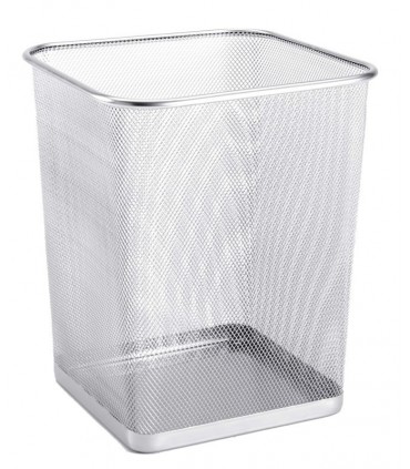 Cestino getta carte rettangolare in metallo traforato