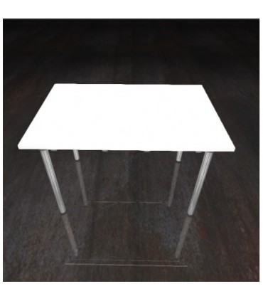 Tavolo mensa a quattro gambe con piano in melaminico