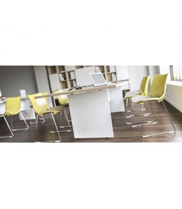 Tavolo riunioni con basamento in legno LAS